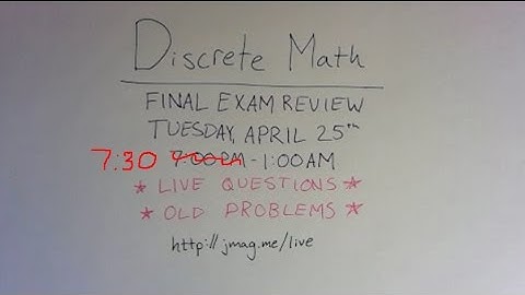 Discrete Math Final Exam Review Part 2