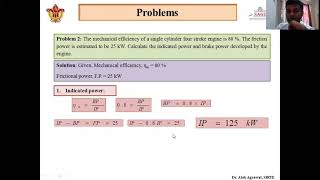 ME 501 IC Engine Lecture 17: Problem on performance of engine parameter I