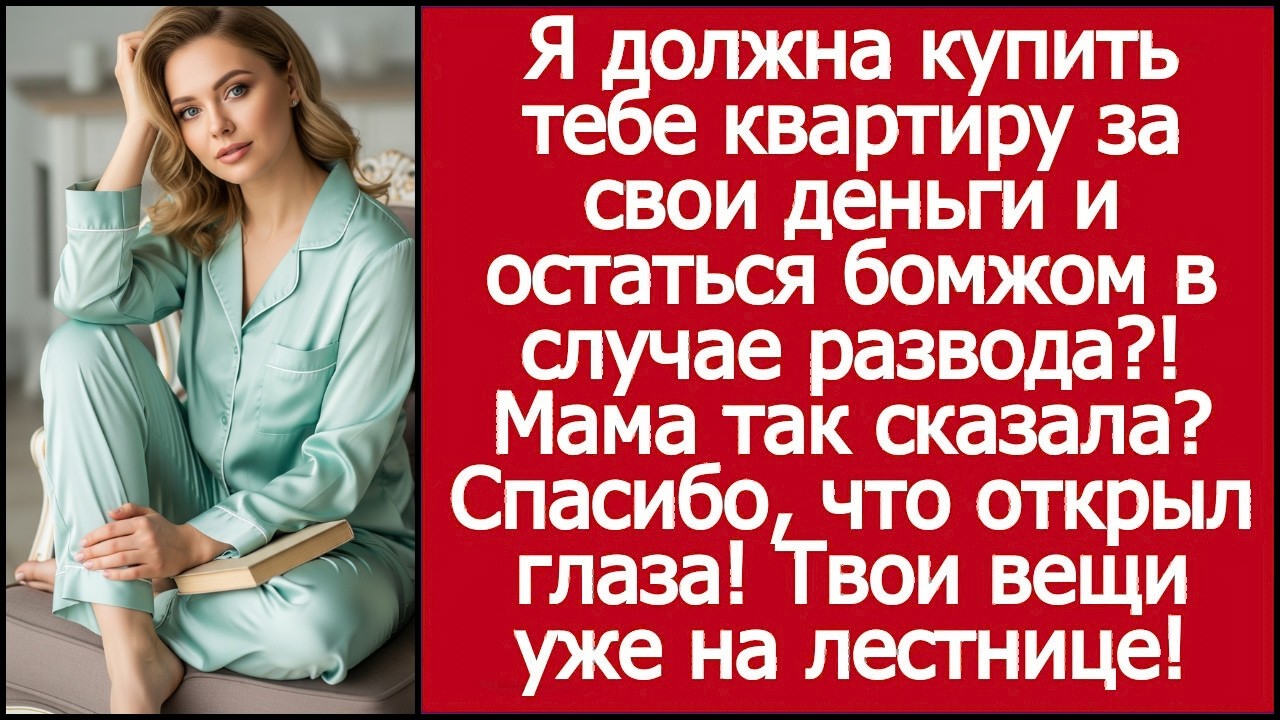 Я должна купить тебе квартиру за свои деньги и остаться бомжом в случае развода ! Мама так сказала
