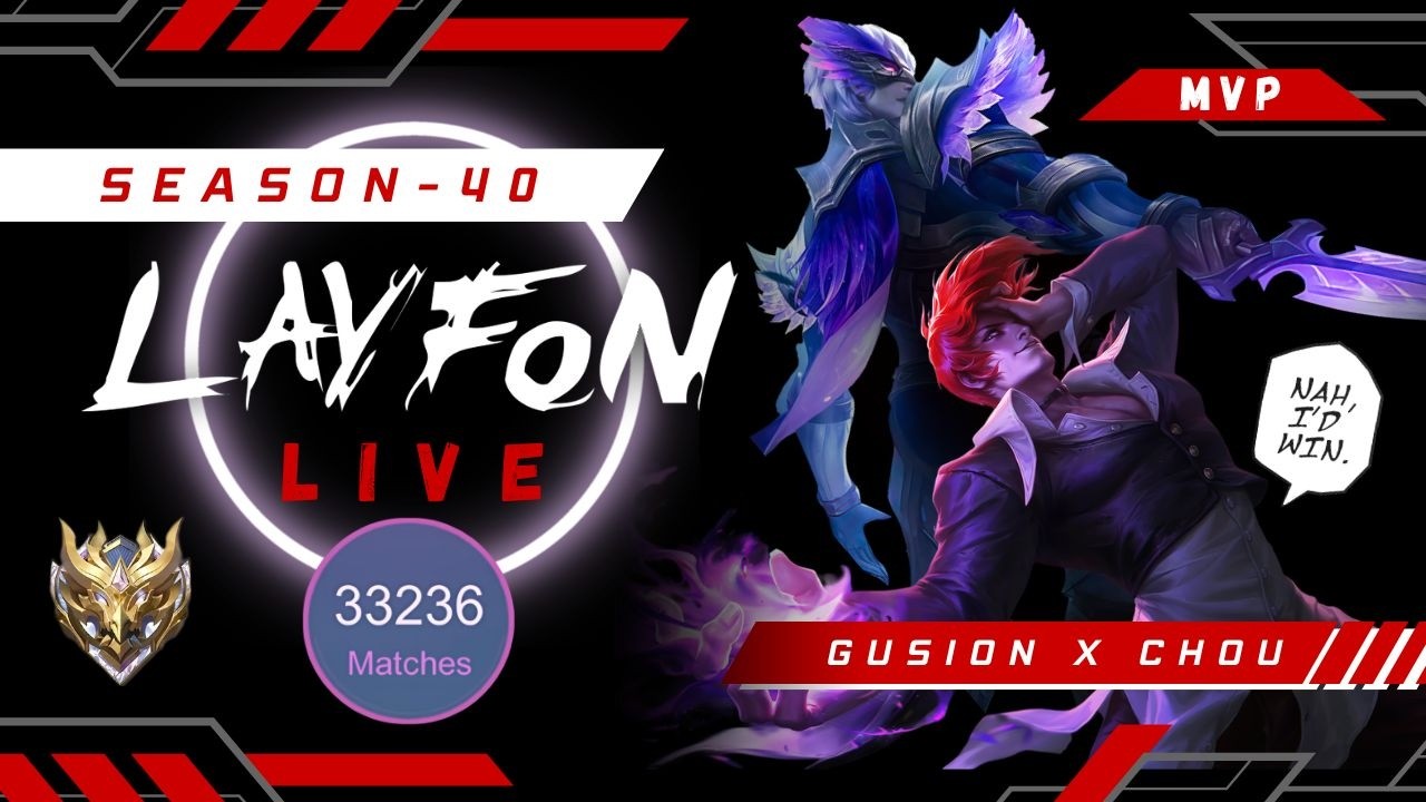 🔴 S40 - DAY 1 - GUSION X CHOU - LAYFON - RANK ONLY #mlbb #shortsfeed #shortslive
