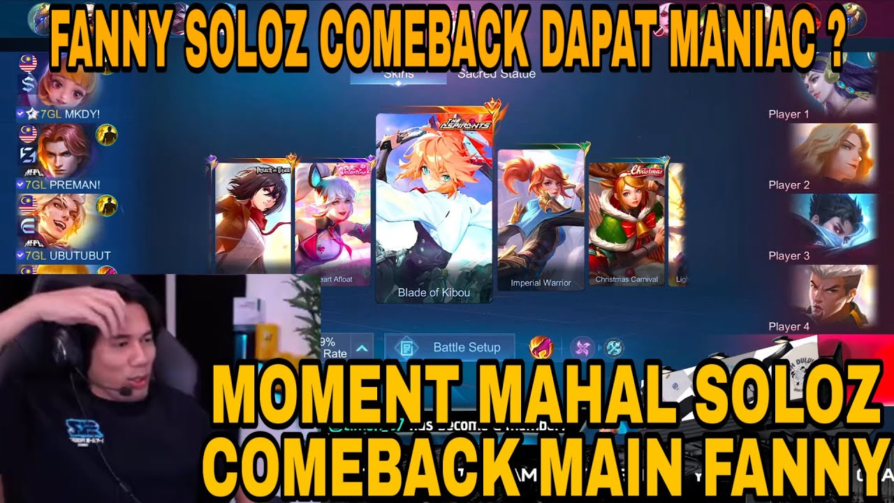MOMENT MAHAL SOLOZ COMEBACK MAIN FANNY SAMPAI DAPAT MANIAC