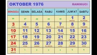 KALENDER TAHUN 1976