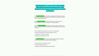 ANE 695 Module 1 Lesson 123 Latest Update 2025 2026 Actual Exam Questions with 100 Verified Correct