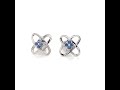Montana Yogo Sapphire Retro Atomic Earrings 14K White Gold