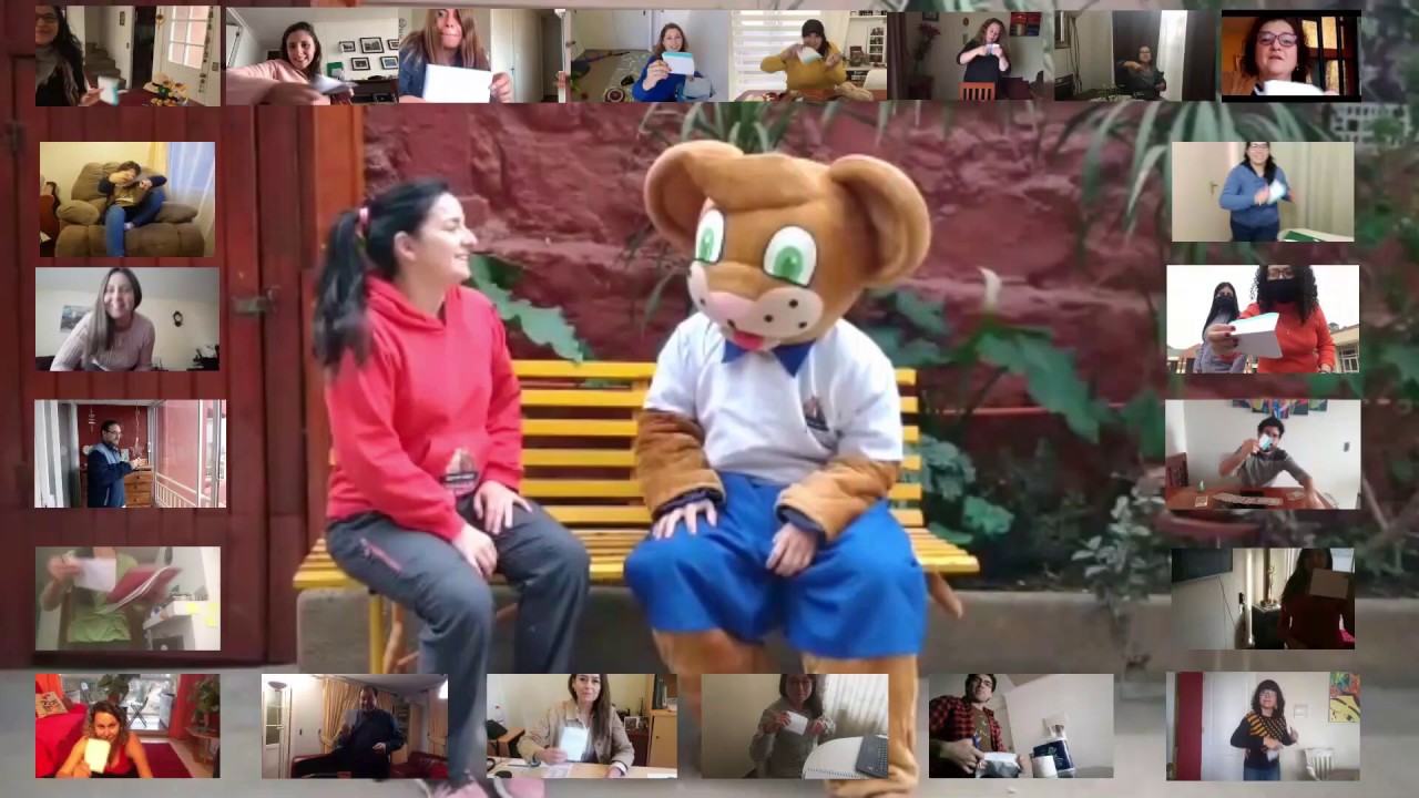 Profesores del Ciclo de E. Básica saludan a sus estudiantes, Colegio Pumahue Curauma