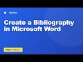 How to Create a Bibliography in Microsoft Word #Shorts