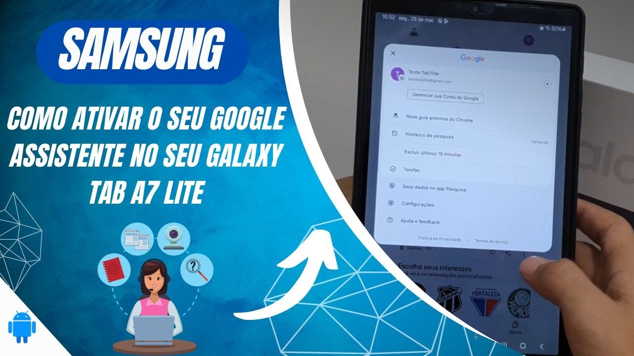 Como ativar o seu Google Assistente no seu Galaxy Tab A7 Lite - Passo a ...