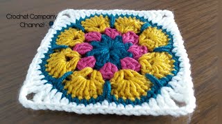 كروشيه الورده الافريقيه بشكل مربع#صحبه_الكروشيه _Crochet African Flower