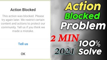 Fix Action Blocked Problem In 2 Min | How To Remove Action Blocked In Intagram |  2021 Methods