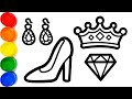 Draw princess accessories. Рисуем аксессуары принцессы