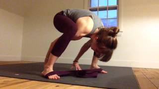 How to enter firefly pose with a yoga strap - tittibhasana