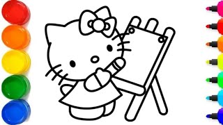 Preety Hello Kitty Ready to Teach Colouring, Painting, Drawing For kids 🎨🖌️