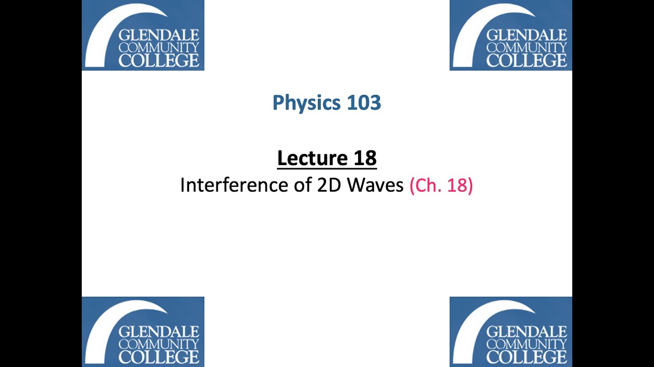 Phys 103 - Lecture 18 - Interference of 2D Waves - YouTube