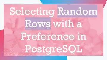Selecting Random Rows with a Preference in PostgreSQL