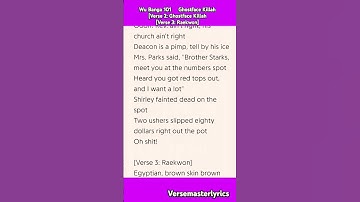 Thumbnail of Wu Banga 101 Ghostface Killah [Verse 2: Ghostface Killah] #hiphop #rap #music #lyrics #Verse