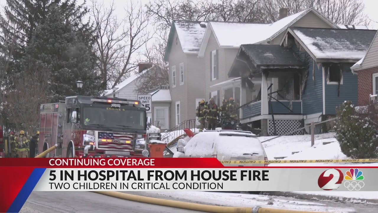 5 in hospital from house fire - YouTube