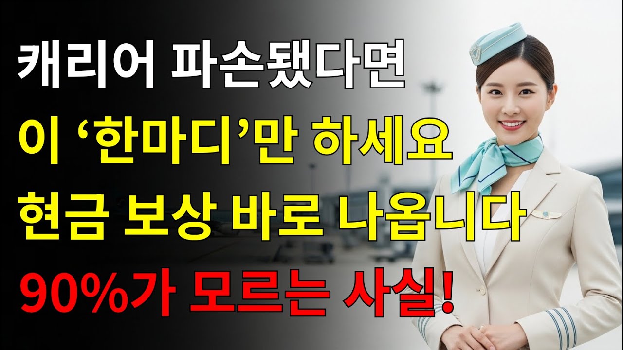 승무원 10년 노하우: 캐리어 파손 시 이 ‘3글자’만 말하면 현금 보상 나옵니다!