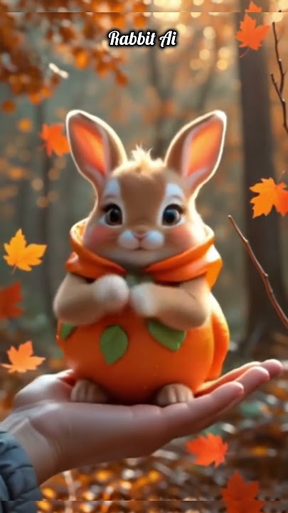 A cute bunny wearing Orange🍊outfits danching happily😉 #shortsfeed #shorts #funny #bunny #cartoon