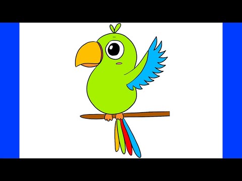 איך לצייר תוכי חמוד