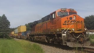 BNSF 6652 Solo Leads Stack Train, Two DPU's, 8/14/16