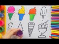 Cara Menggambar Es Cream Dan Mewarnai Untuk Anak Anak