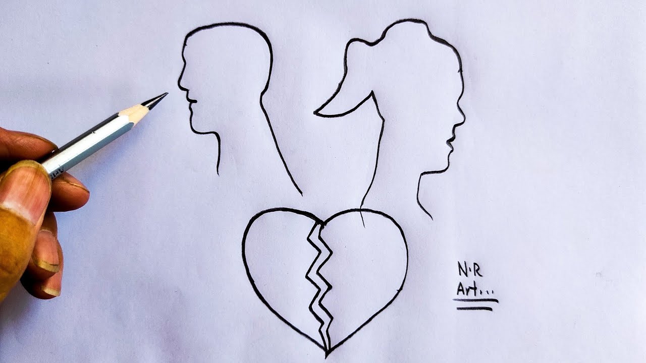 girl-and-boy-with-broken-heart-art-drawing-youtube