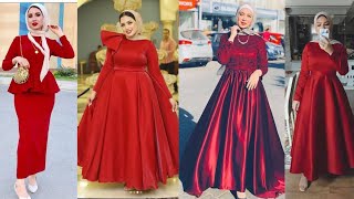 فساتين سواريه للمحجبات باللون الاحمر 💖💖 screenshot 4