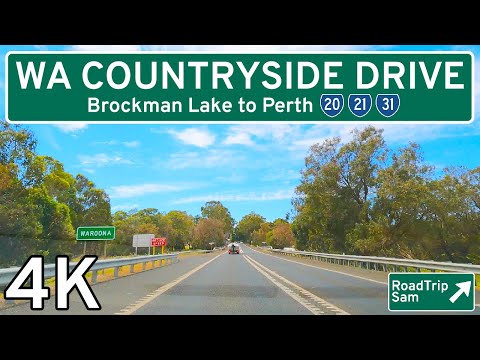 Countryside Drive to Perth 🇦🇺 [4K] - Brockman Lake to Perth, Western Australia - Relaxing Drive