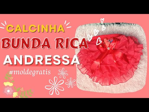 Calcinha Bunda Rica Andressa(molde grátis)