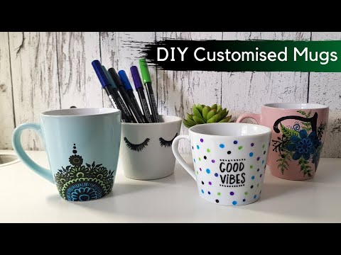 DIYマグカップ塗装|磁器のペンでマグカップをパーソナライズ|マグカップに磁器のペンでDIYの絵を描く