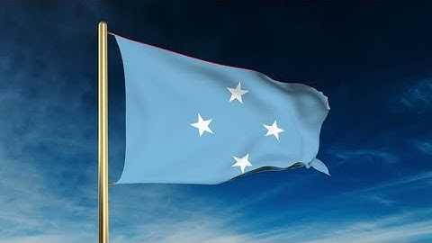 4K Micronesia flag slider style. Waving in the win with cloud background animation Stock video
