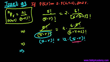 Permutations Question Solving for r (Type2) - Combinations &  Permutations Lecture 27