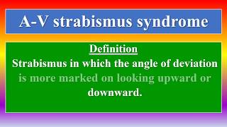 A-V strabismus syndrome