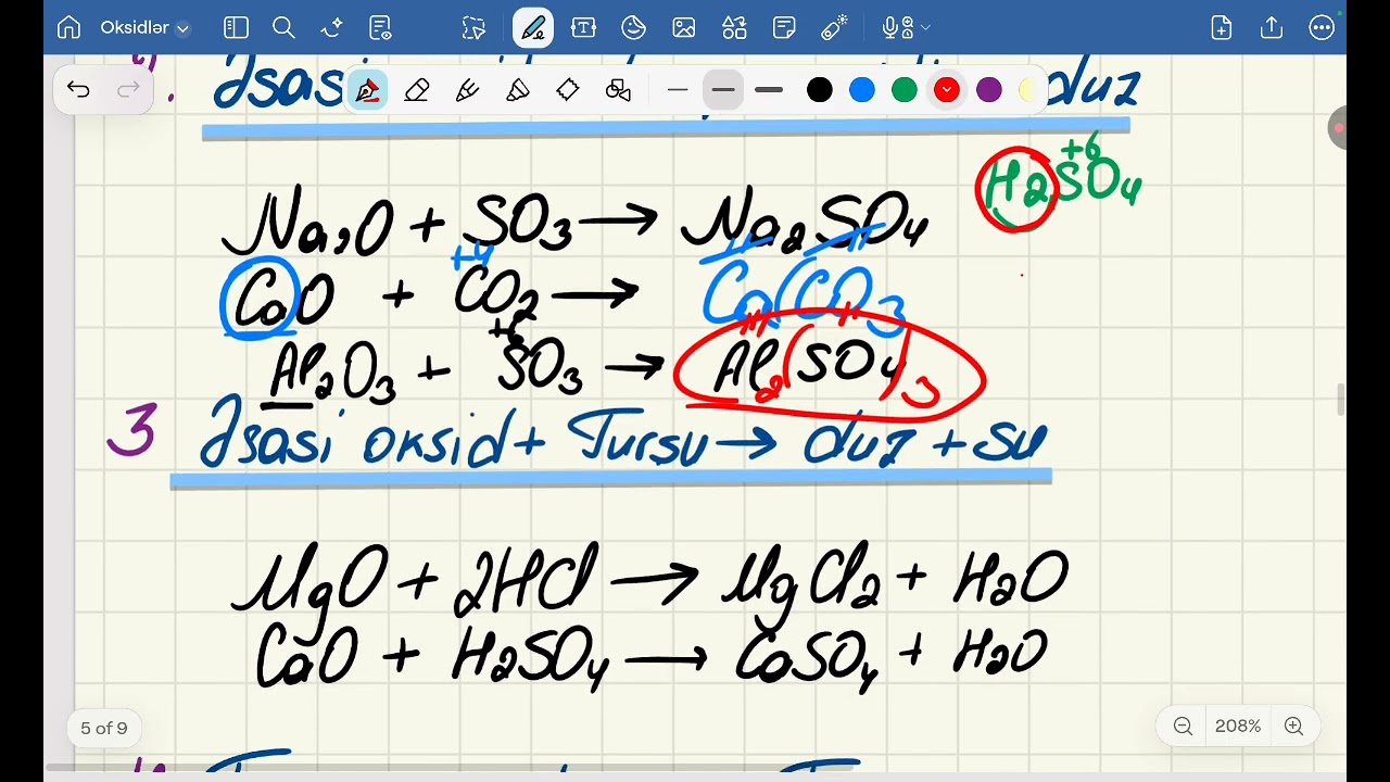 Oksidlərin fiziki və kimyəvi xassələri