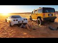 Putting ATV tires on the Lifted Corvette wasn't the smartest. Hummer H2 Rescue the C5 at Sand dunes?