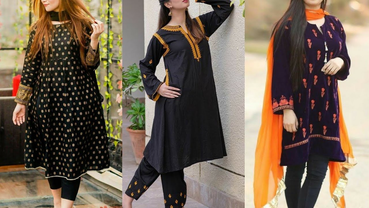 Pakistani Salwar Kameez Kurti Palazzo Pant Set Straight A-line Black Dress  New | eBay