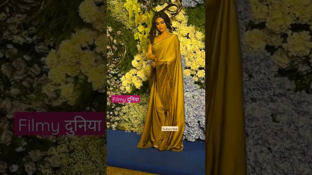 Mouni roy hot sexy big boob deep cleavage backless blouse saree navel button lick ass no panty mallu