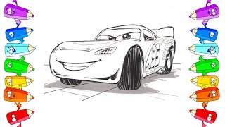 How to Draw and color easy lightning different McQueen from the cars 🚗🌈🚘 Drawing for kids 🚘🚗🌈 Тачки