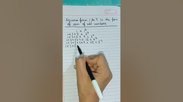 squares from 1 to 9 in the form of sum of odd numbers #holidayhomework #class8maths