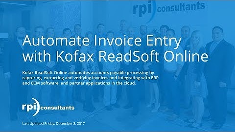 Automate Invoice Entry with Kofax ReadSoft Online