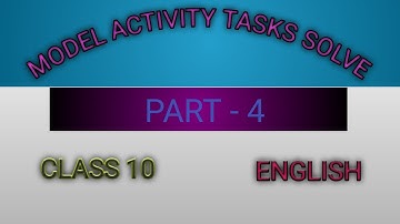 Class 10 Model Activity Tasks 2021 Part 4| Wbbse| Chand Mia | English For All