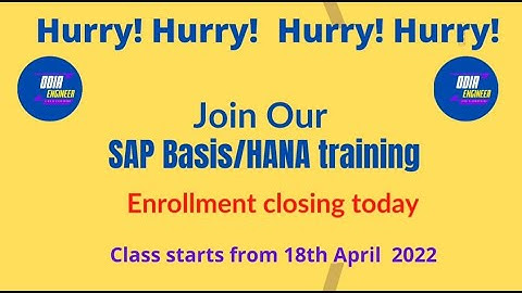 Enroll today for SAP BASIS and HANA Training  | SAPBASIS | ODIA ENGINEER @odia_engineer