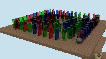 Balls, Planks, and Dominoes (a Blender physics simulation)