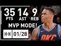 Russell Westbrook MVP Full Highlights Thunder vs Sixers (2018.01.28) - 37 Pts, 14 Assists, 9 Reb!
