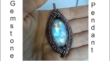 Coiled Heady Cabochon Wire Wrap Pendant Tutorial Demo DIY
