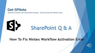 How To Fix Nintex Workflow Activation Error
