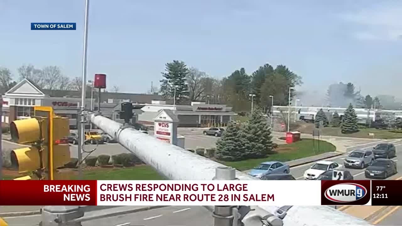 Crews respond to large brush fire in Salem - YouTube