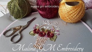 Brazilian Embroidery | Flower Basket | Knotted Cast-on Stitch