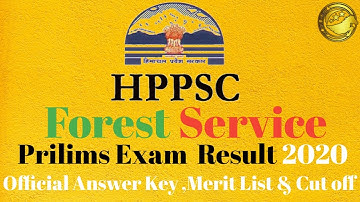 HPPSC Forest Service Result 2020| HPPSC ACF Result 2020l HPFS ACF Prelims Cut Off Marks, Merit List