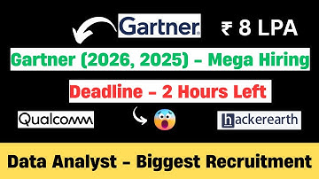 Gartner 2026, 2025 Batch Hiring OFF Campus | Qualcomm Hiring Freshers 2025 | Direct Test Hiring 2025
